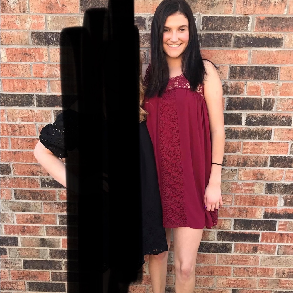 Burgundy lace dress